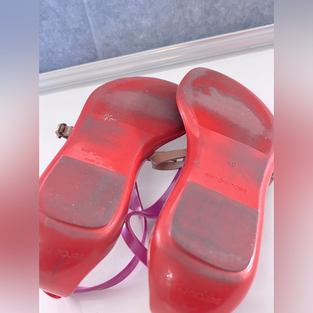 🌟🌟Sergio Rossi Multicolored Rubber Gladiator Sandals – Size 8.5🌟🌟 - Picture 3 of 11